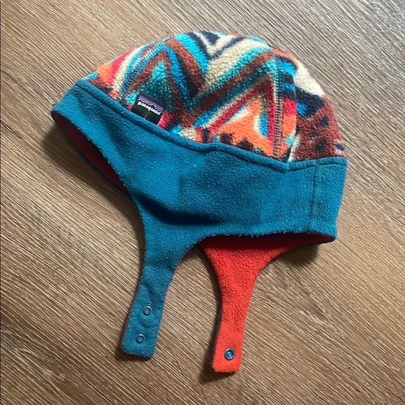 Patagonia Blue and Orange Trapper Hat - Picture 1 of 3